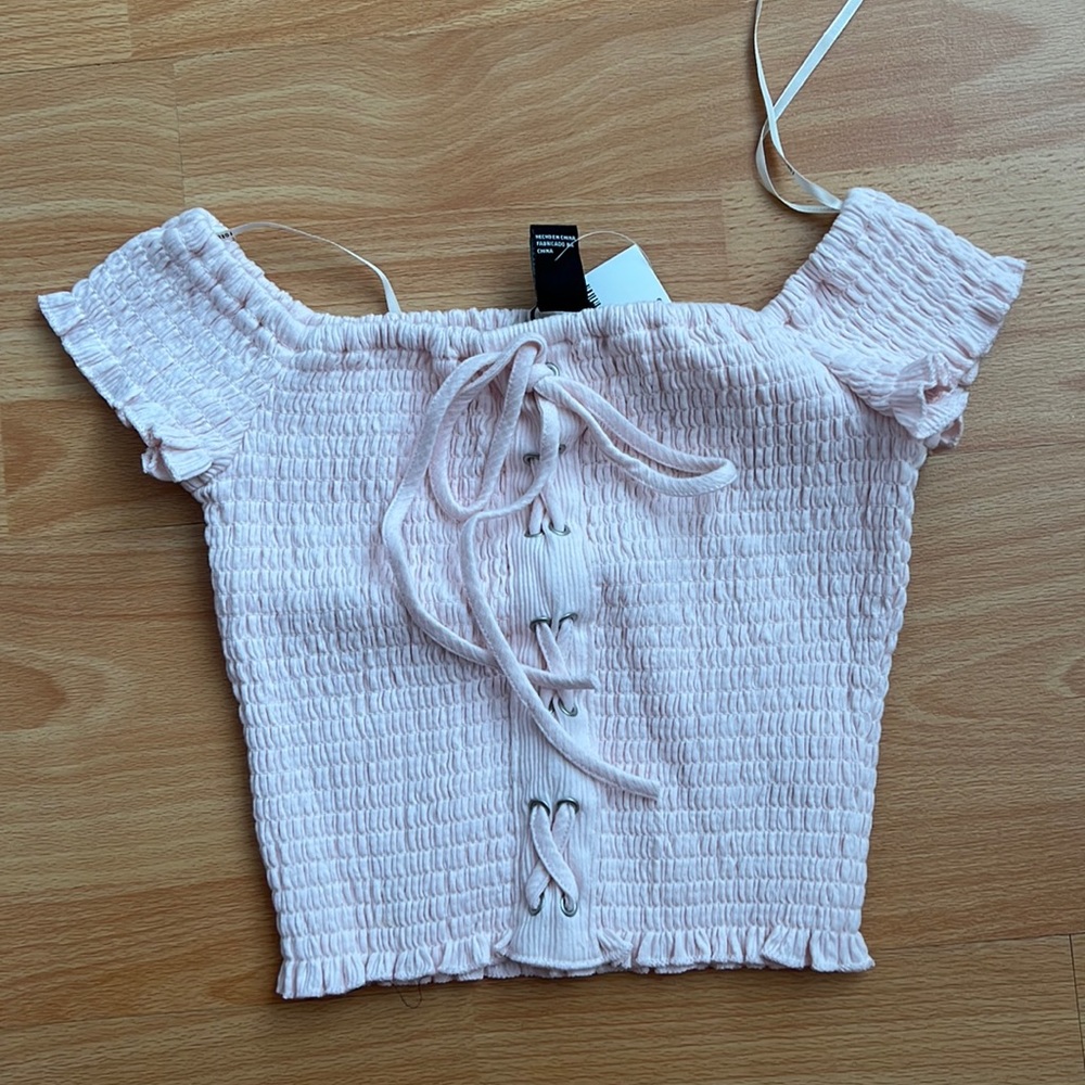 Forever21 Knit crop top light pink